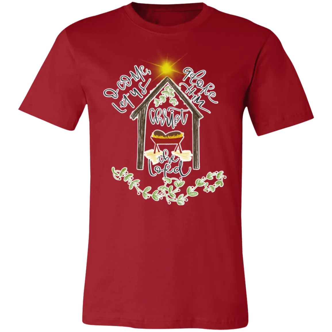 Oh Come Let Us Adore Him Tee – Bella Canvas T-Shirt