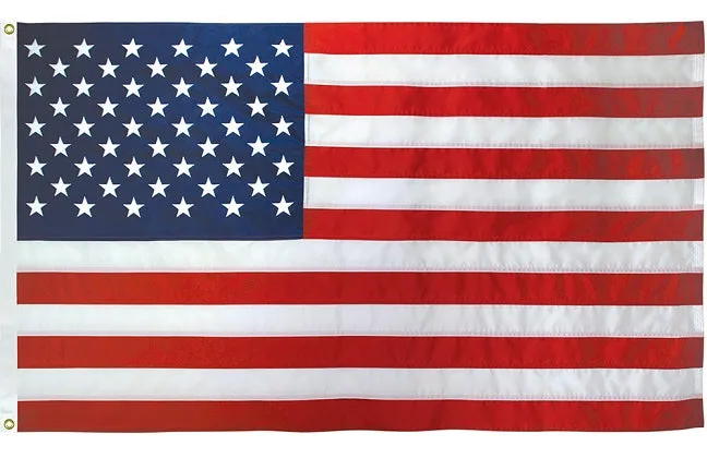 Outdoor Nylon USA Flag 3'x5' with Header and Grommets