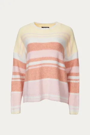 OVERSIZED STRIPED RIBBED-KNIT SWEATER