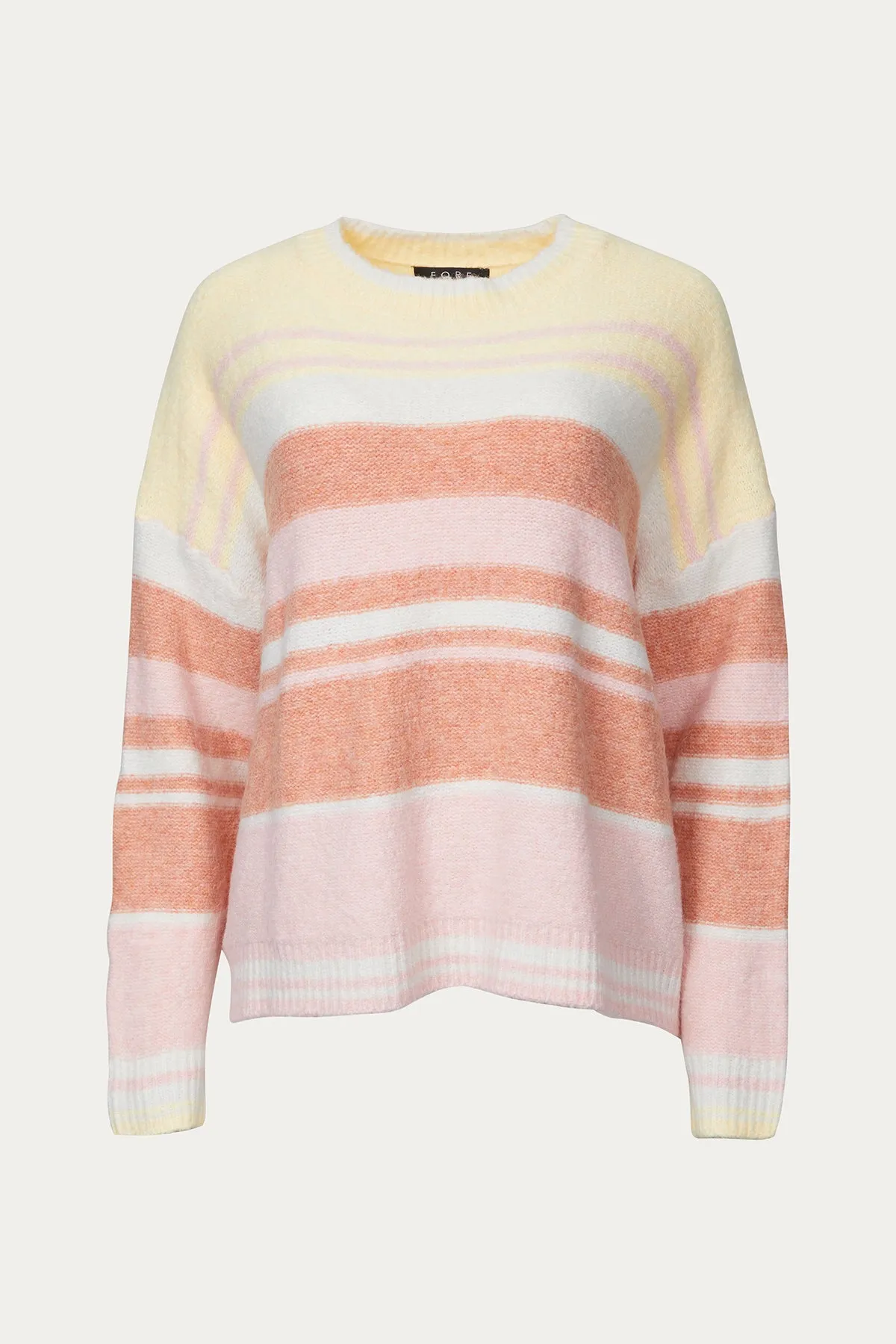 OVERSIZED STRIPED RIBBED-KNIT SWEATER