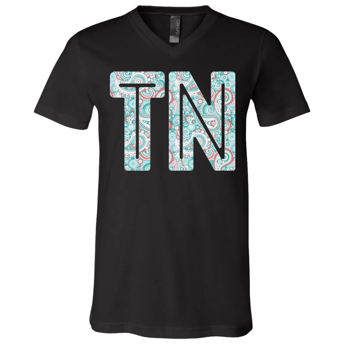 Paisley Tennessee Bella Canvas V-Neck Tee – Show Your Southern Pride