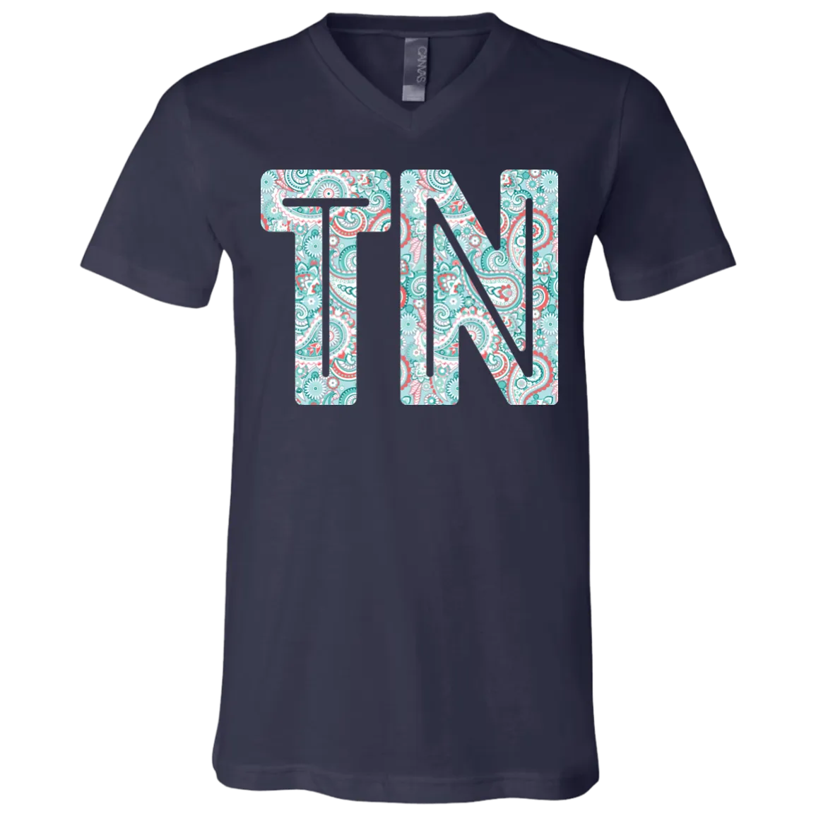 Paisley Tennessee Bella Canvas V-Neck Tee – Show Your Southern Pride