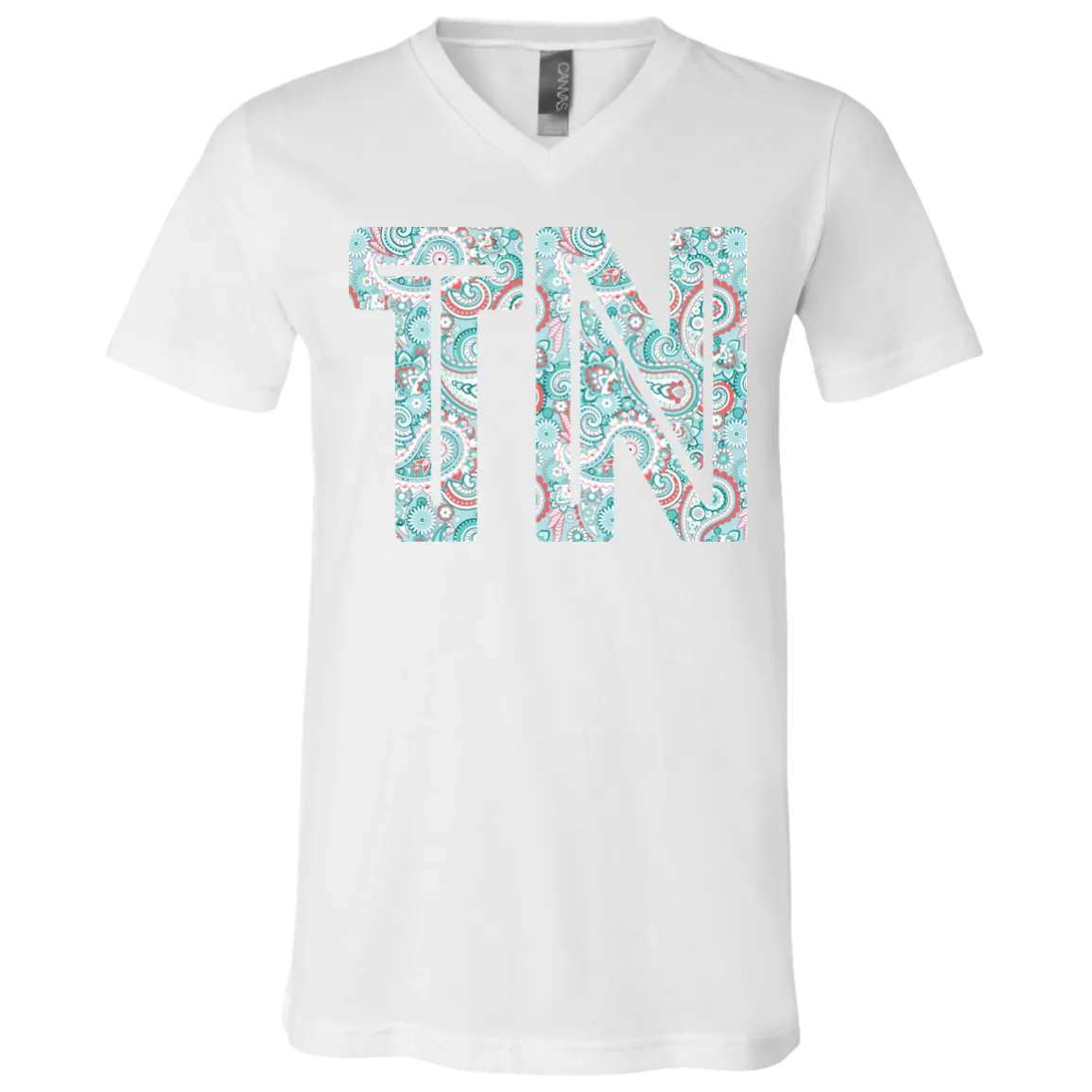 Paisley Tennessee Bella Canvas V-Neck Tee – Show Your Southern Pride