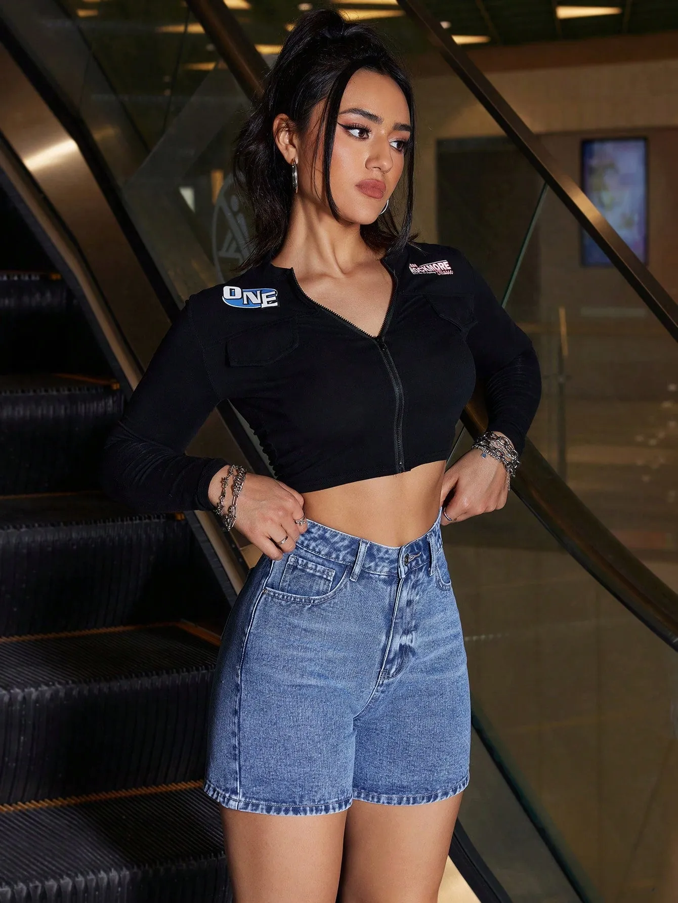 Pantalones Cortos De Mezclilla Para Mujer  CR