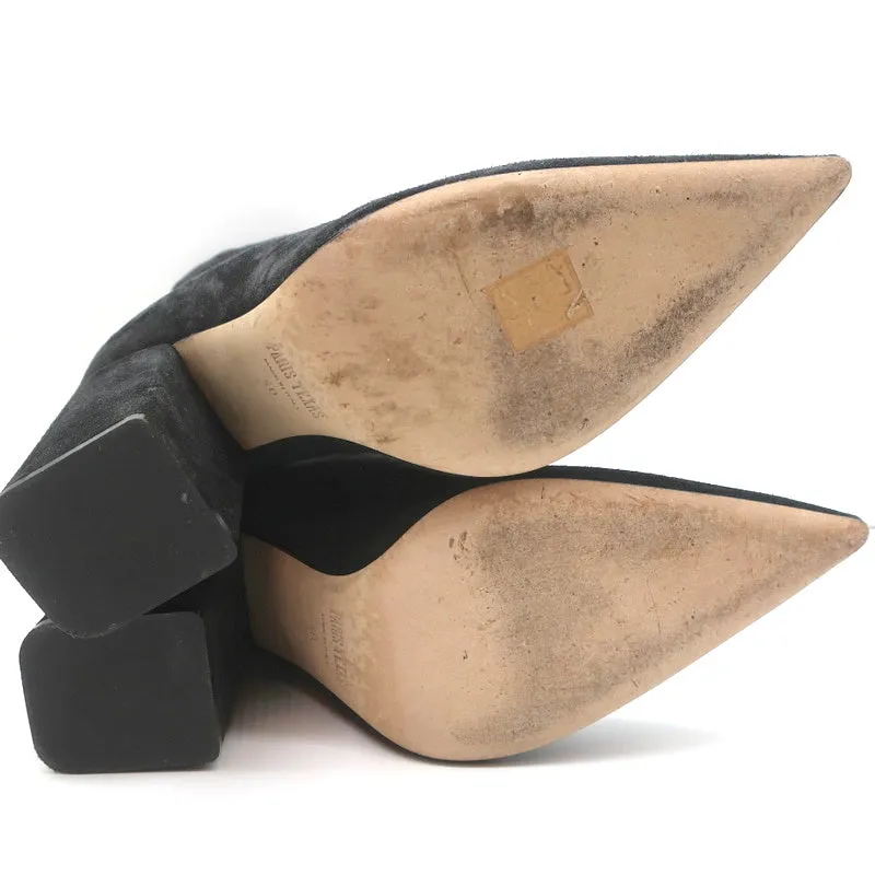 Paris Texas Mama Daily Boots Charcoal Stretch Suede Size 40 Pointed Toe