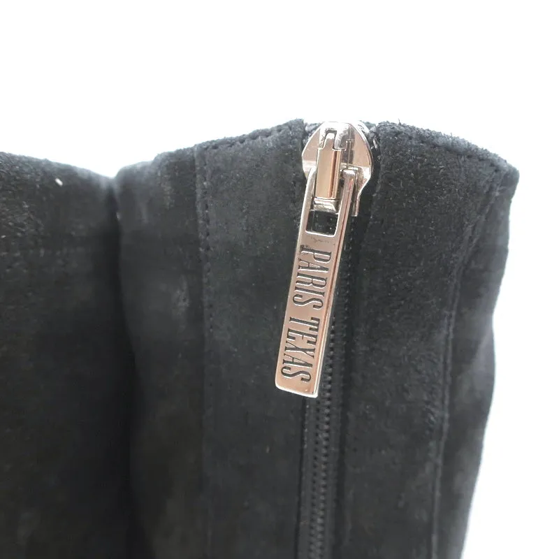 Paris Texas Mama Daily Boots Charcoal Stretch Suede Size 40 Pointed Toe