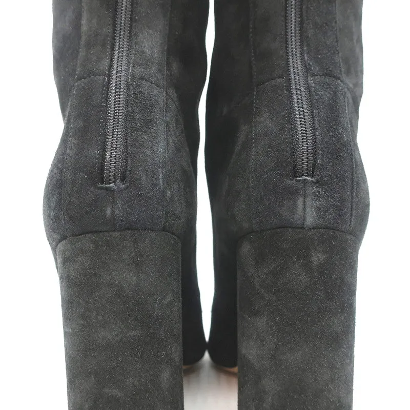 Paris Texas Mama Daily Boots Charcoal Stretch Suede Size 40 Pointed Toe