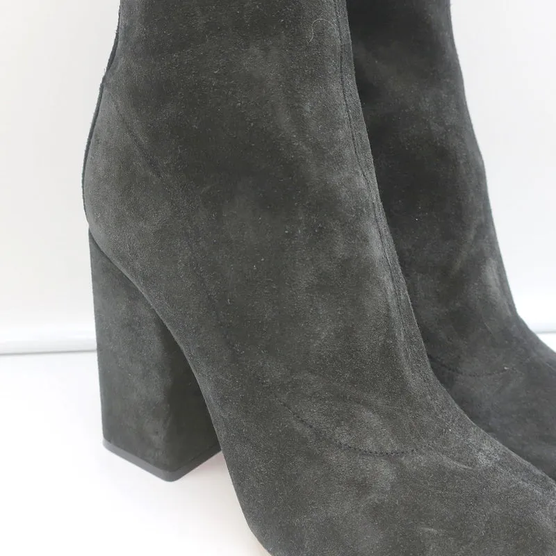 Paris Texas Mama Daily Boots Charcoal Stretch Suede Size 40 Pointed Toe