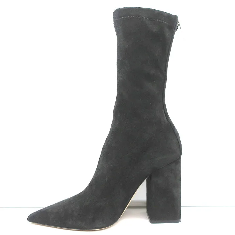 Paris Texas Mama Daily Boots Charcoal Stretch Suede Size 40 Pointed Toe
