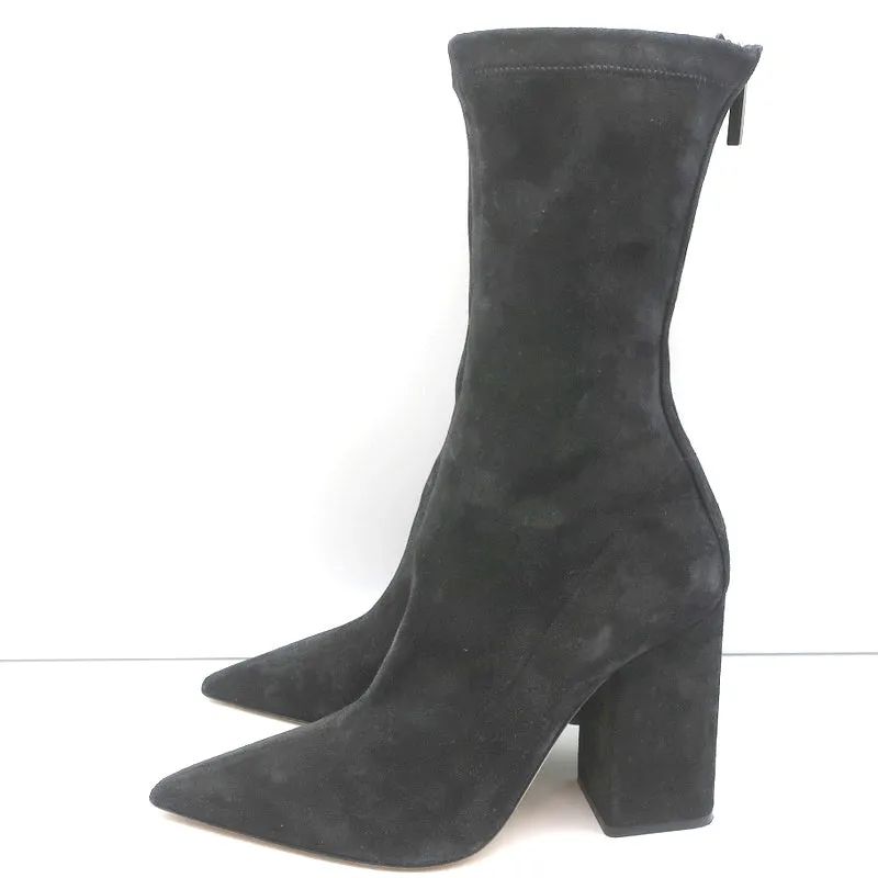 Paris Texas Mama Daily Boots Charcoal Stretch Suede Size 40 Pointed Toe