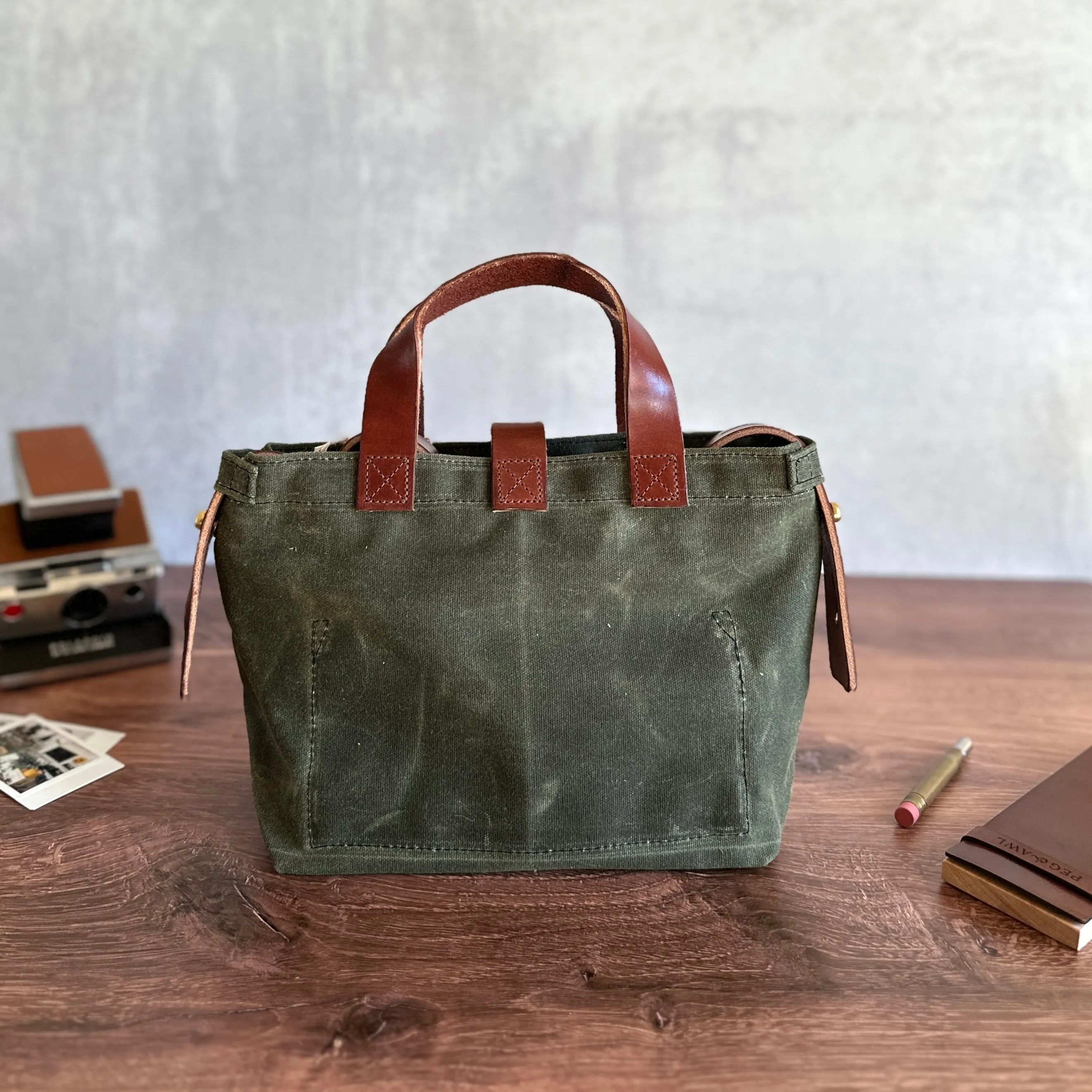 [Peg and Awl ] Mini Waxed Canvas Tote
