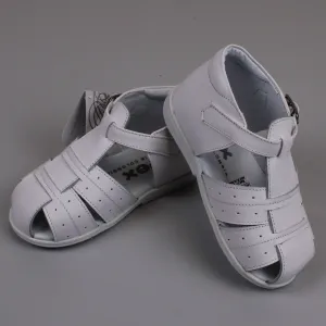 Pex Frankie First Walker Sandals - Hard Sole White Leather