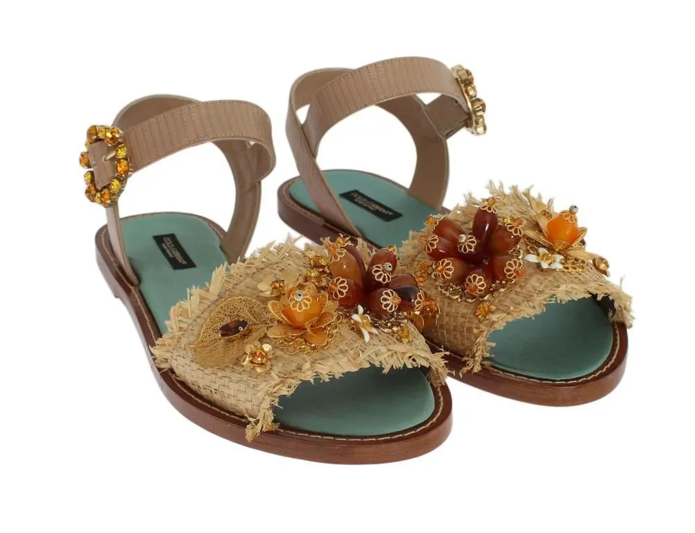 Pink Lizard Crystal Paglia Sandals