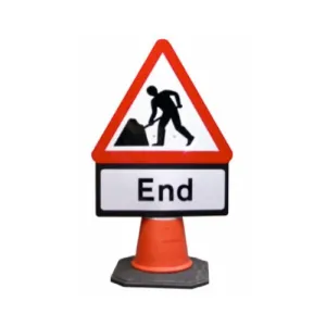 Plastic Cone Signs: Men At Work End