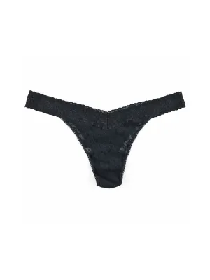 Plus Size Daily Lace™ Original Rise Thong Black Sale