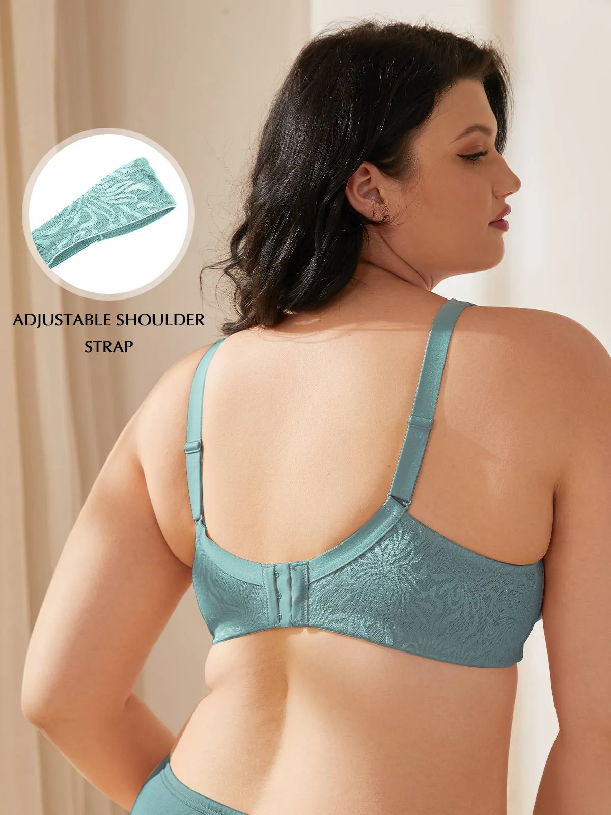 Plus Size Minimizer Bra Non Padded Wire-free Mint Green