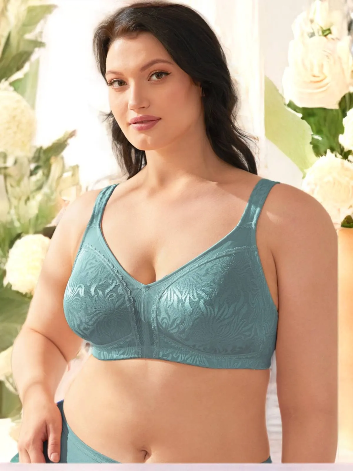 Plus Size Minimizer Bra Non Padded Wire-free Mint Green