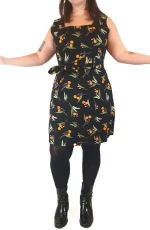 Princess Highway black dress with pretty wattle flower print size 16 (as new with tags)