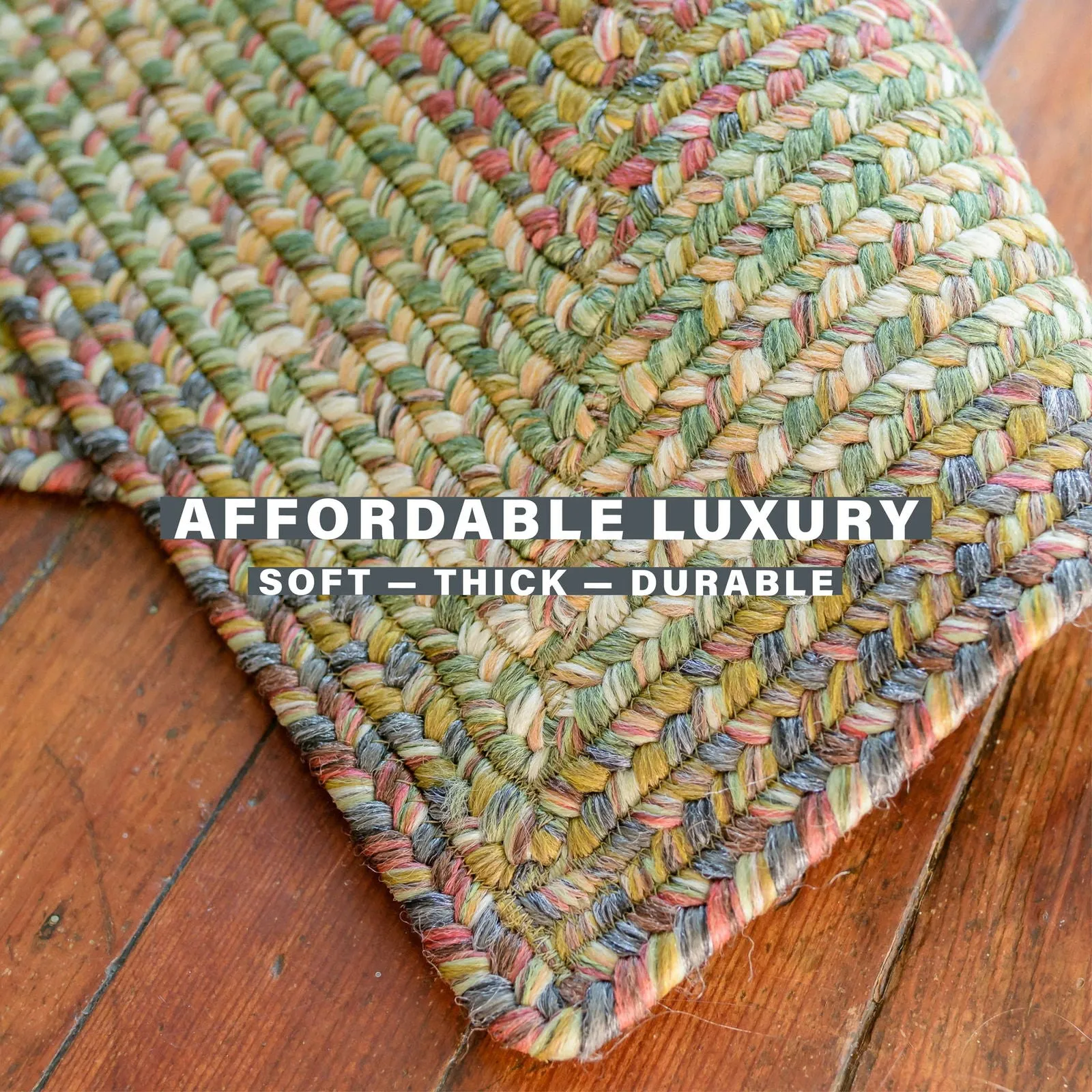 Rainforest Multi Color Ultra Durable Braided Rectangular Rug In Sets