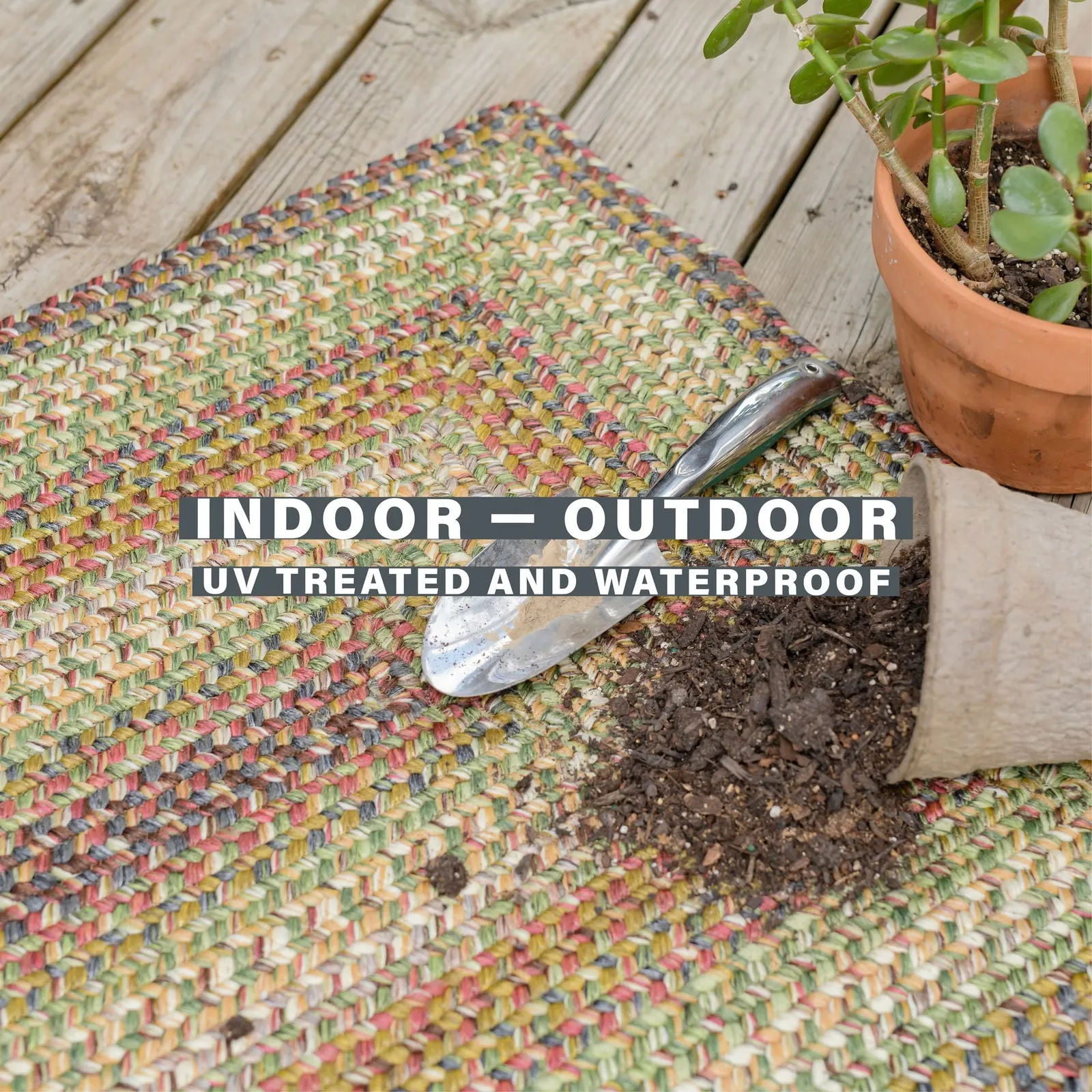 Rainforest Multi Color Ultra Durable Braided Rectangular Rug In Sets