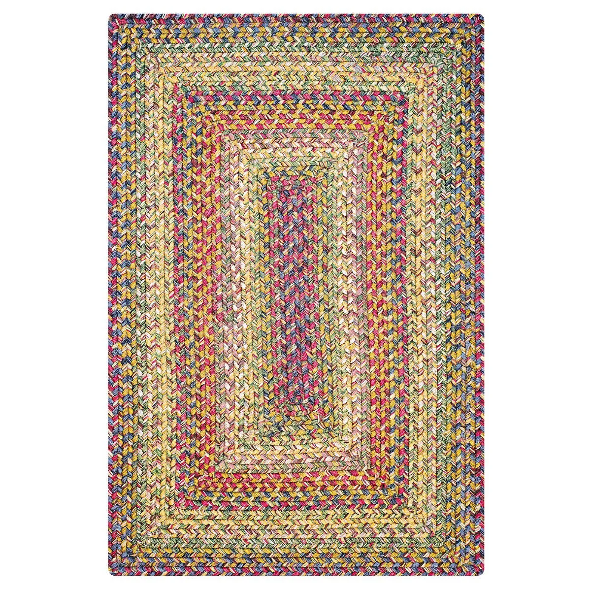 Rainforest Multi Color Ultra Durable Braided Rectangular Rug In Sets