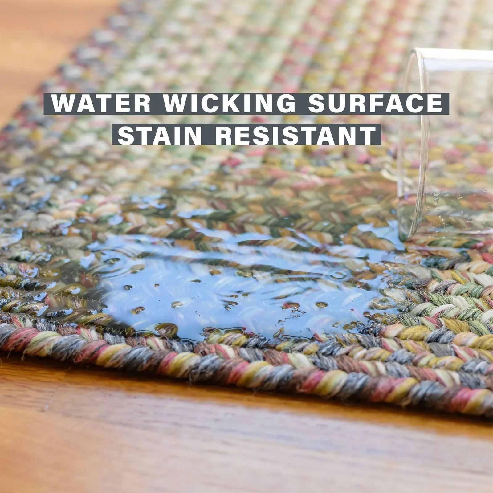 Rainforest Multi Color Ultra Durable Braided Rectangular Rug In Sets