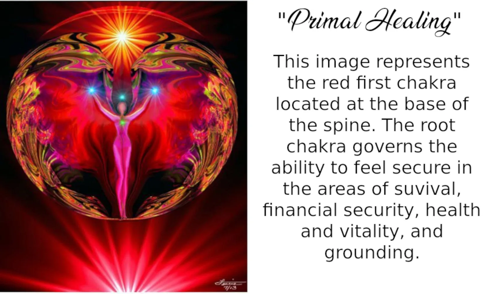 Red Binder Notebook with Unique Root Chakra Energy Art called Primal Healing, A5 Lined Journal