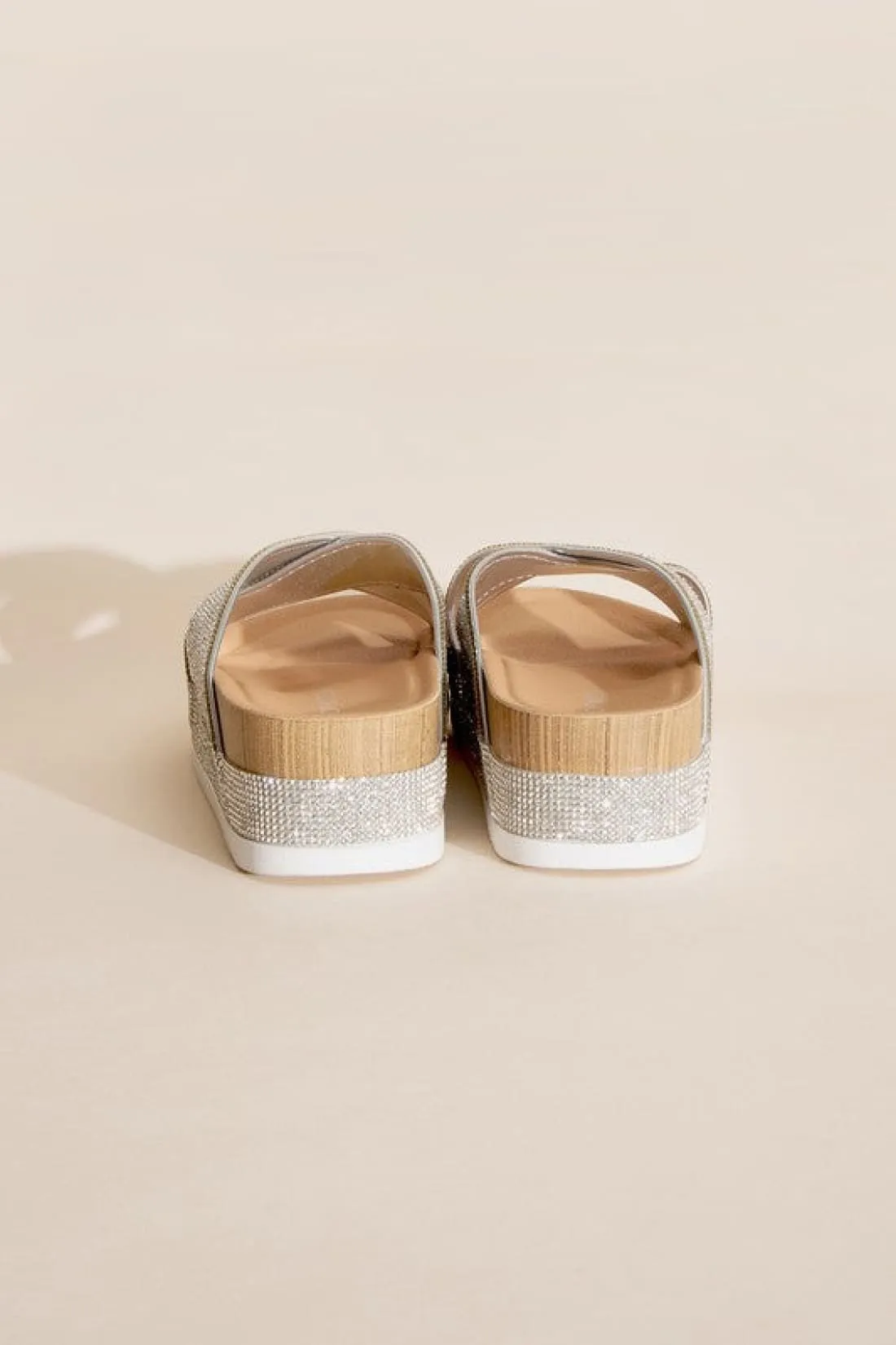 RHINESTONE PLATFORM SLIDES