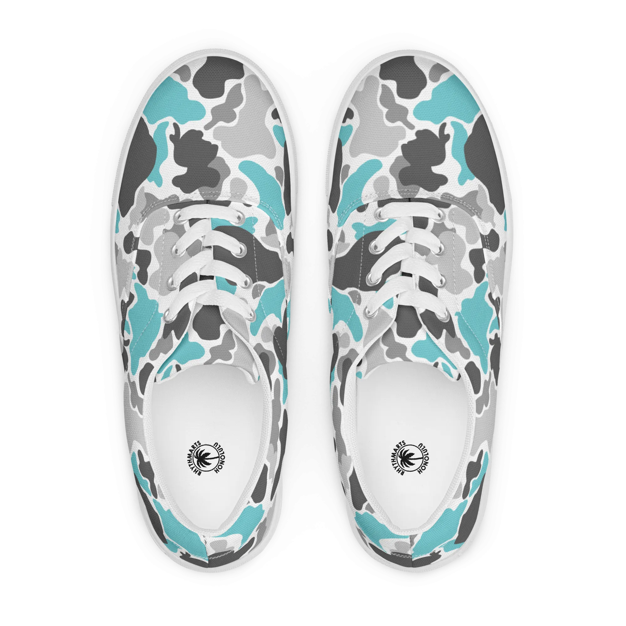 Rhythm Arts Teal Camo Womens Canvas Shoes