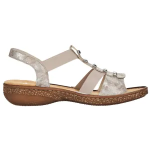 Rieker 62850-90 (Crystal) Rose Metallic Sandals