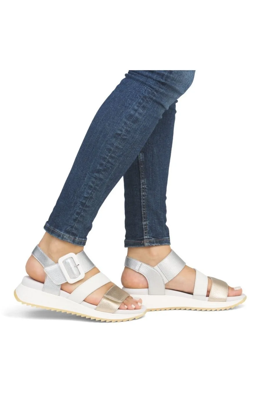 Rieker Strappy Sandal in White