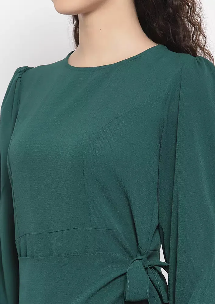 Ruffle Hem Wrap Dress