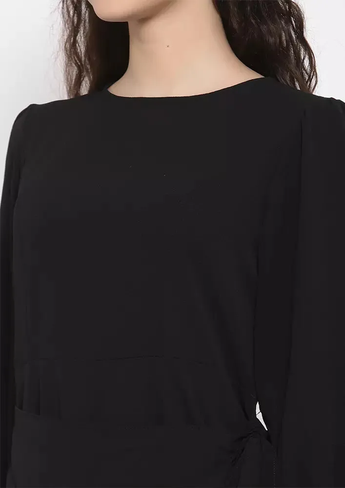 Ruffle Hem Wrap Dress