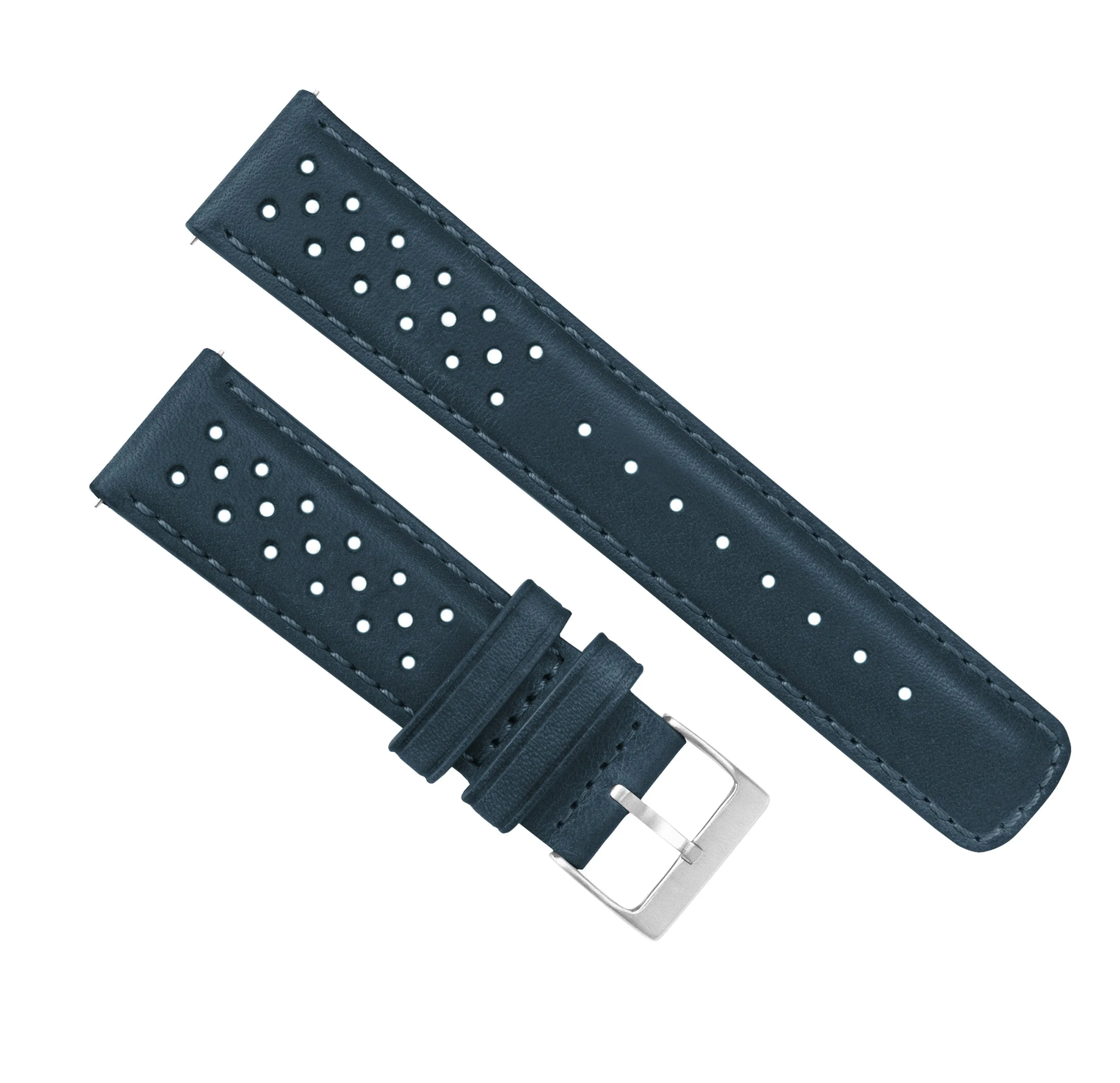 Samsung Galaxy Watch Active Racing Horween Leather Navy Blue Watch Band