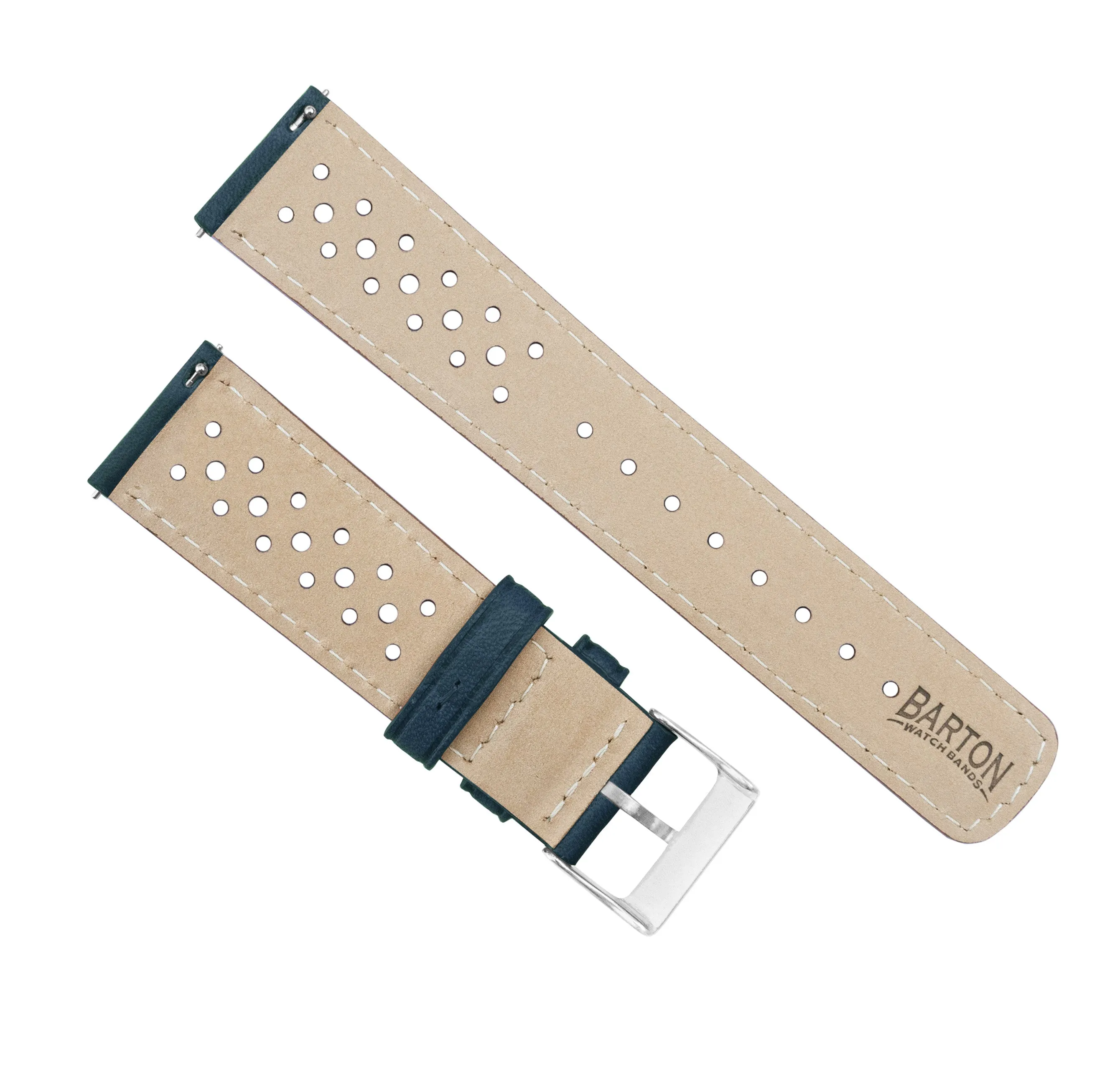 Samsung Galaxy Watch Active Racing Horween Leather Navy Blue Watch Band
