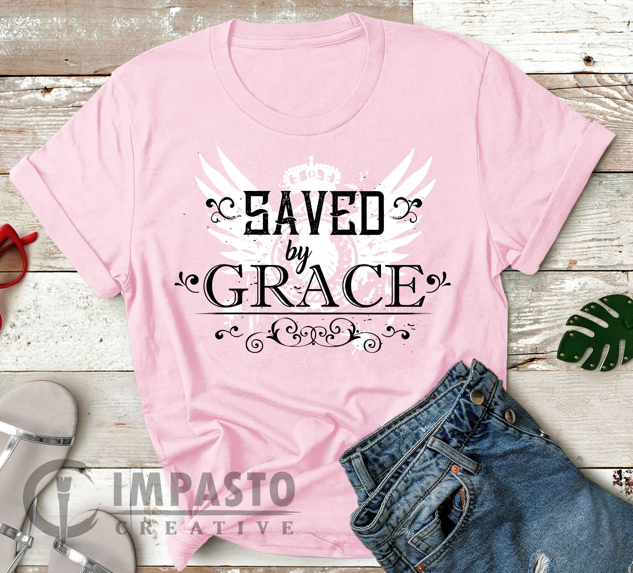 Saved By Grace t shirt, Unisex T shirt