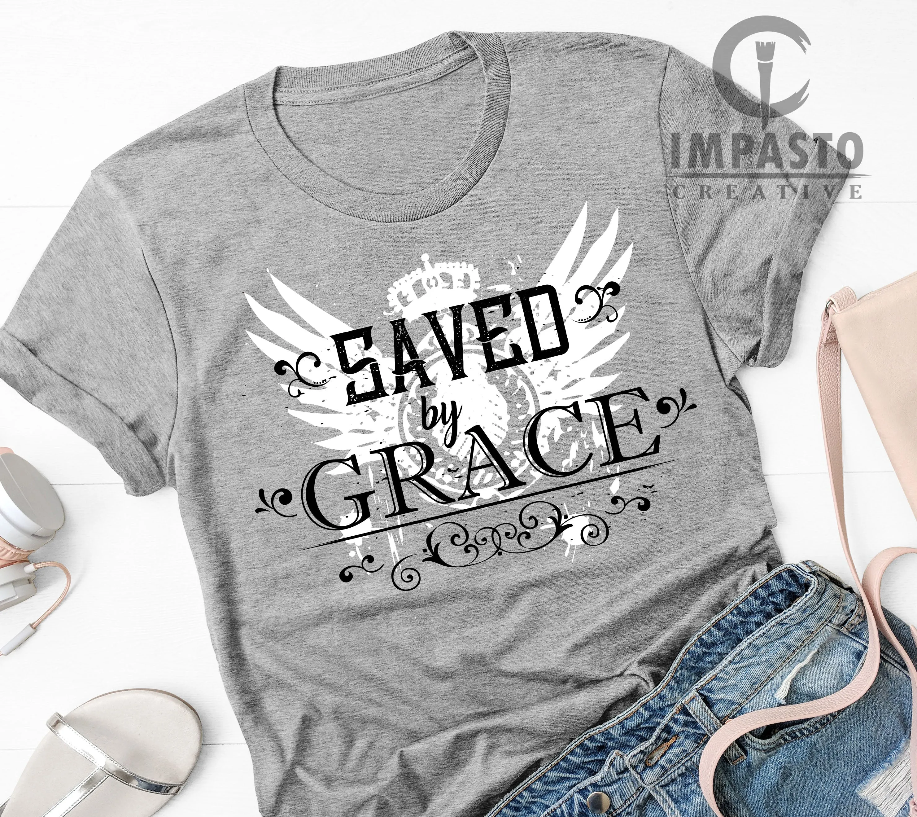 Saved By Grace t shirt, Unisex T shirt