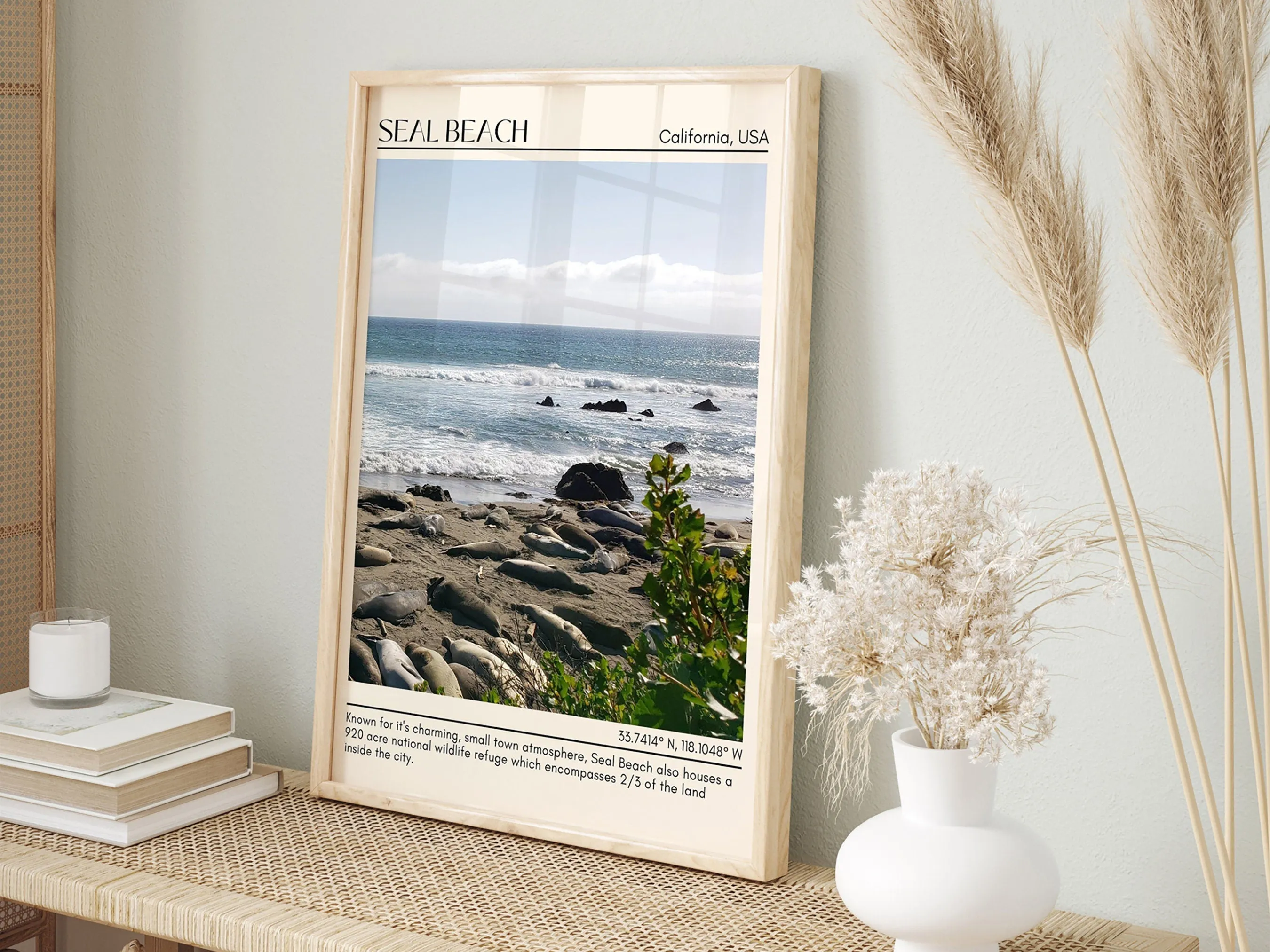 Seal Beach Wall Art Canvas, USA