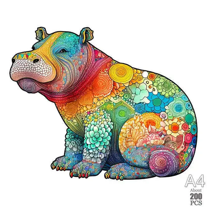 Set 2 Unique Wooden Animal Jigsaw Puzzle, Animal Shape, Wooden Jigsaw Puzzle, Mindfulness & Educational Animals Game for All Ages, Unique Sustainable, Wildlife Gift, Christmas gift Idea C179