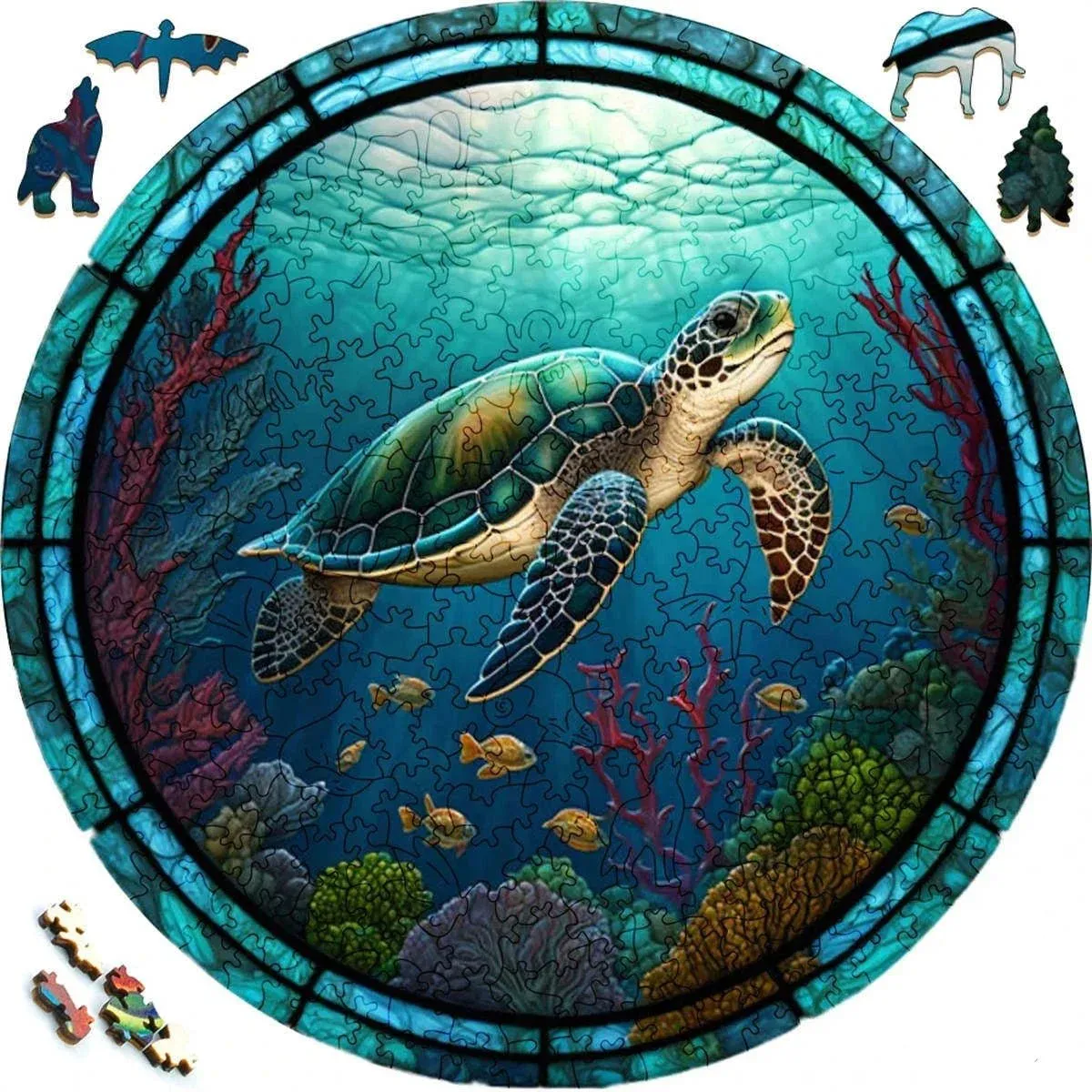Set 2 Unique Wooden Animal Jigsaw Puzzle, Wooden Jigsaw Puzzle, Mindfulness & Educational Animals Game for All Ages, Unique Sustainable, Wildlife Gift, Christmas gift Idea C165
