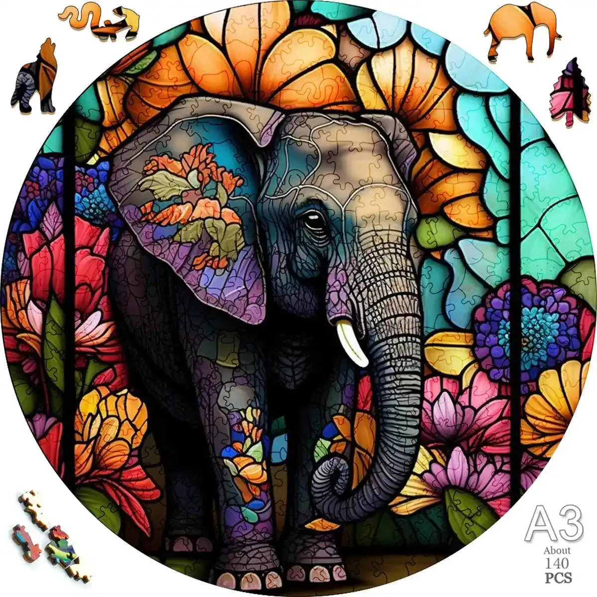 Set 2 Unique Wooden Animal Jigsaw Puzzle, Wooden Jigsaw Puzzle, Mindfulness & Educational Animals Game for All Ages, Unique Sustainable, Wildlife Gift, Christmas gift Idea C192