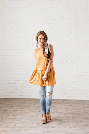 Sleeveless Ruffle Bottom Top
