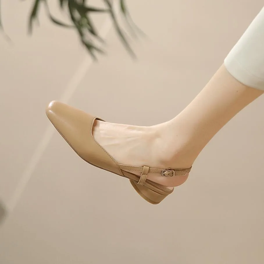 Small Size Square Toe Slingback Sandals MS112