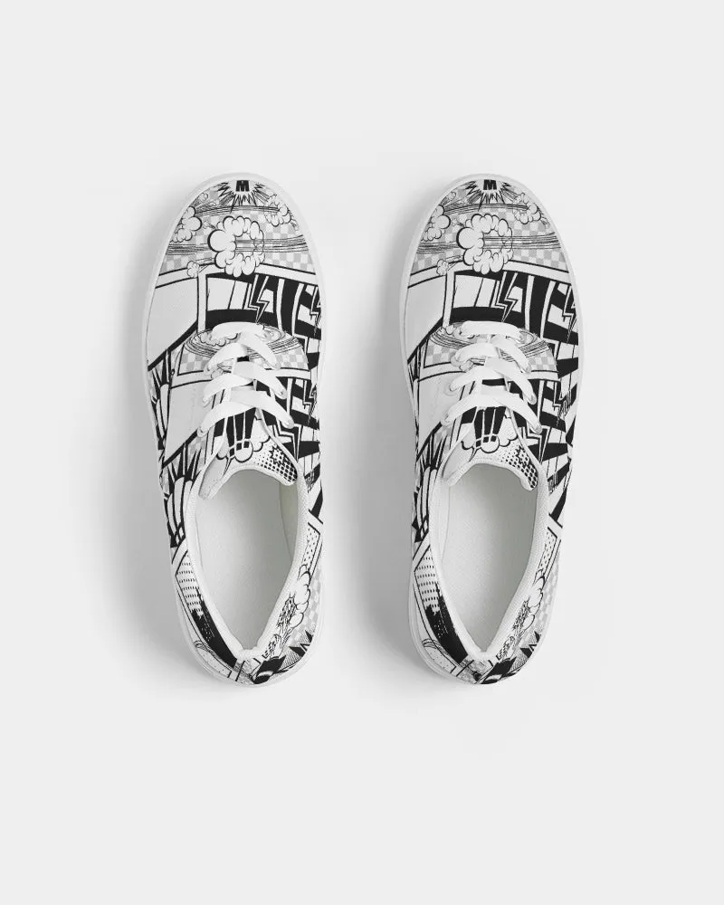 SMF Retro Comic Feminine Lace Up Canvas Shoe