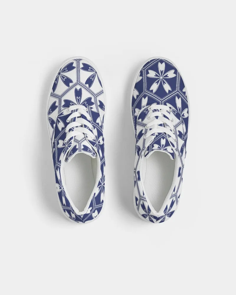 SMF Sakura Feminine Lace Up Canvas Shoe