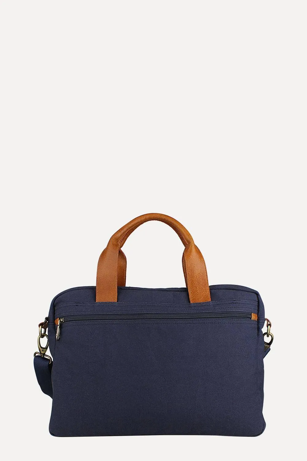 Solid Canvas Laptop Bag With Sling
