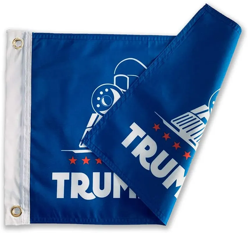 SOULBUTY Trump Train Flag 12x18 Double Sided, All Aboard the Trump Train Flag, for Boat, True Two-sided, Three layers