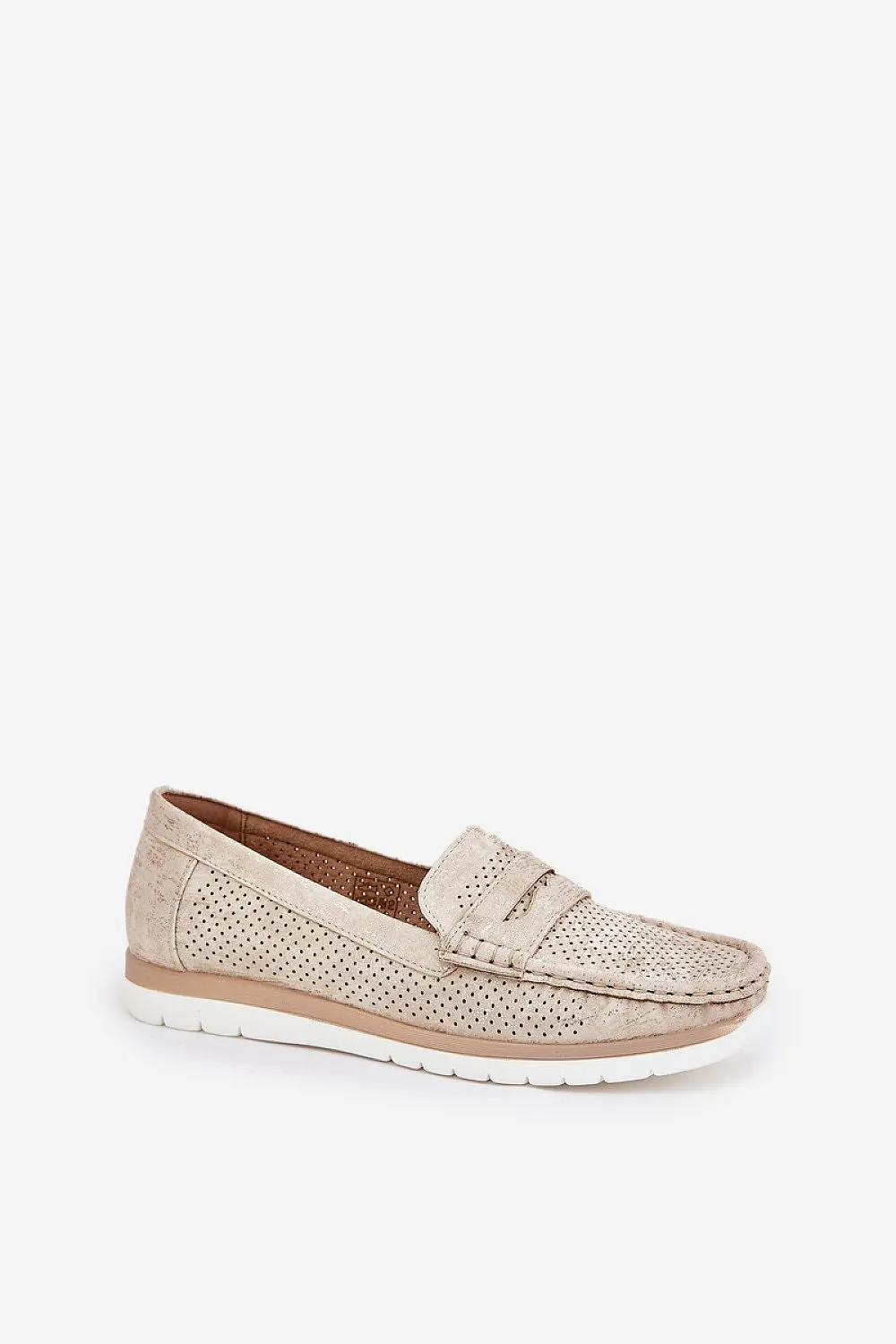 Step in Style White Eco-leather Casual Mocassins
