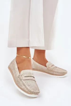 Step in Style White Eco-leather Casual Mocassins