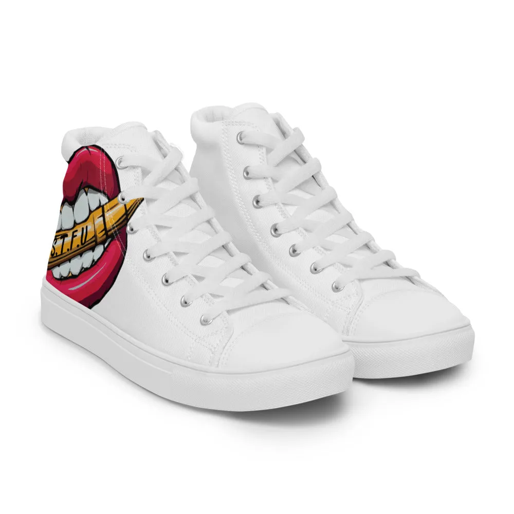 STFU Classic Logo Women’s High Top Canvas  - White
